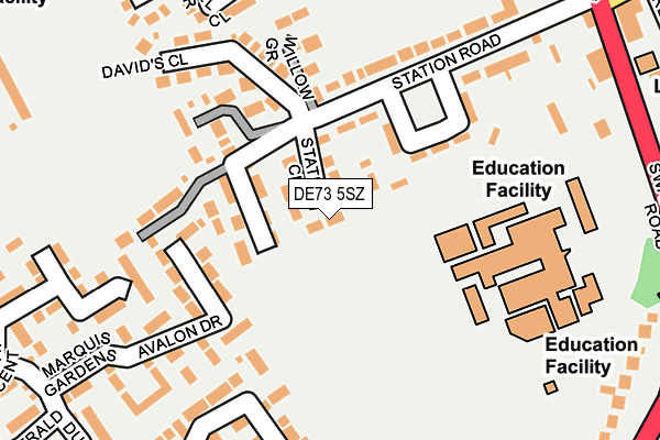 DE73 5SZ map - OS OpenMap – Local (Ordnance Survey)