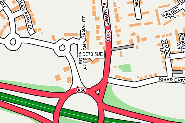 DE73 5UE map - OS OpenMap – Local (Ordnance Survey)