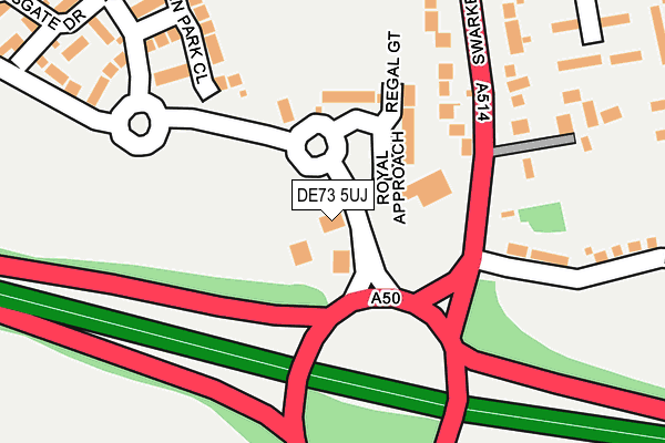 DE73 5UJ map - OS OpenMap – Local (Ordnance Survey)