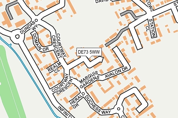 DE73 5WW map - OS OpenMap – Local (Ordnance Survey)