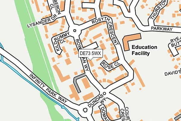 DE73 5WX map - OS OpenMap – Local (Ordnance Survey)