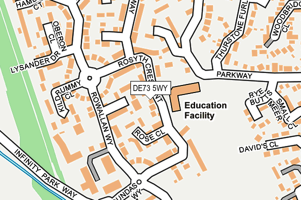 DE73 5WY map - OS OpenMap – Local (Ordnance Survey)