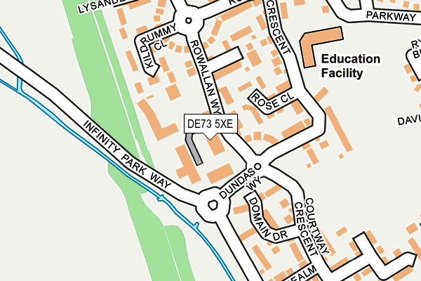 DE73 5XE map - OS OpenMap – Local (Ordnance Survey)