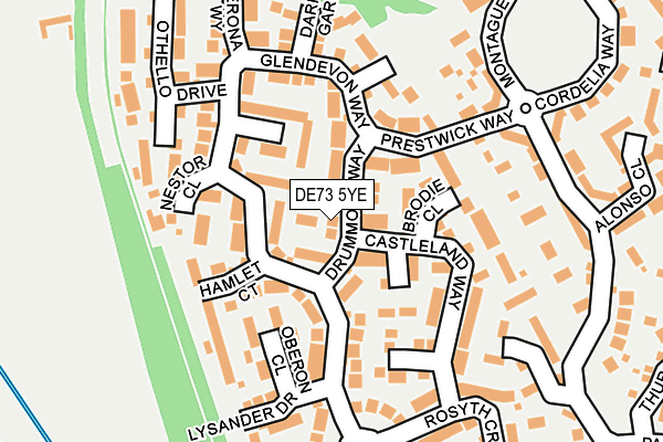DE73 5YE map - OS OpenMap – Local (Ordnance Survey)