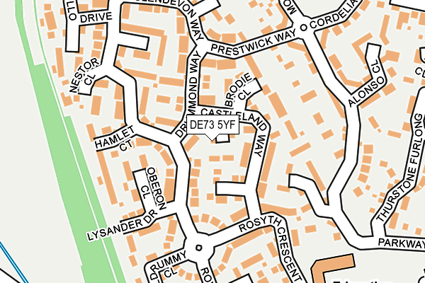 DE73 5YF map - OS OpenMap – Local (Ordnance Survey)