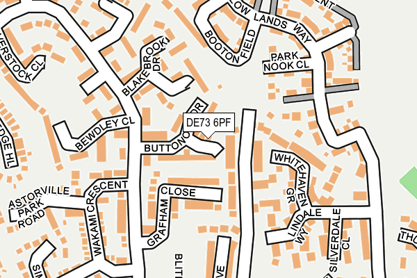 DE73 6PF map - OS OpenMap – Local (Ordnance Survey)