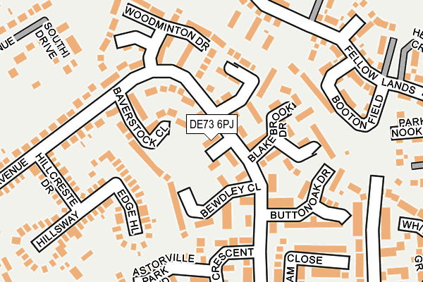 DE73 6PJ map - OS OpenMap – Local (Ordnance Survey)