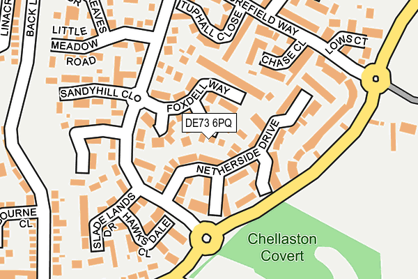 DE73 6PQ map - OS OpenMap – Local (Ordnance Survey)