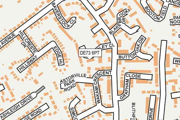 DE73 6PT map - OS OpenMap – Local (Ordnance Survey)