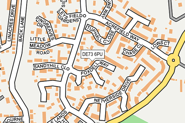 DE73 6PU map - OS OpenMap – Local (Ordnance Survey)