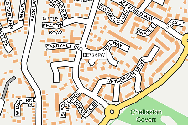 DE73 6PW map - OS OpenMap – Local (Ordnance Survey)