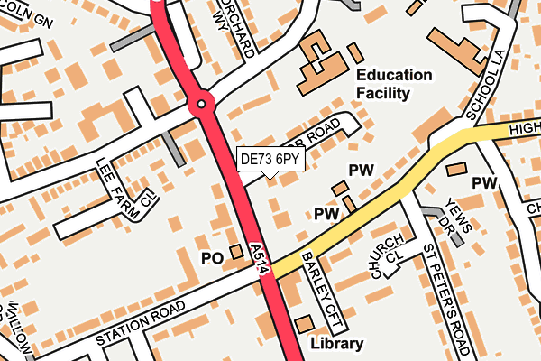 DE73 6PY map - OS OpenMap – Local (Ordnance Survey)