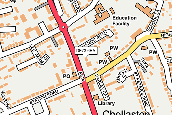 DE73 6RA map - OS OpenMap – Local (Ordnance Survey)