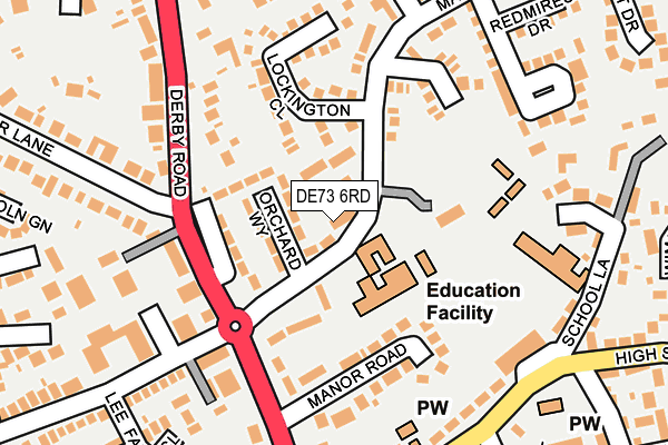 DE73 6RD map - OS OpenMap – Local (Ordnance Survey)