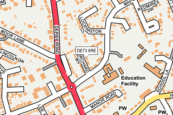DE73 6RE map - OS OpenMap – Local (Ordnance Survey)
