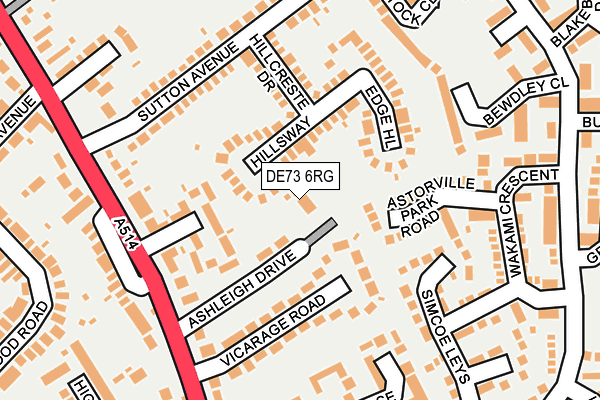 DE73 6RG map - OS OpenMap – Local (Ordnance Survey)