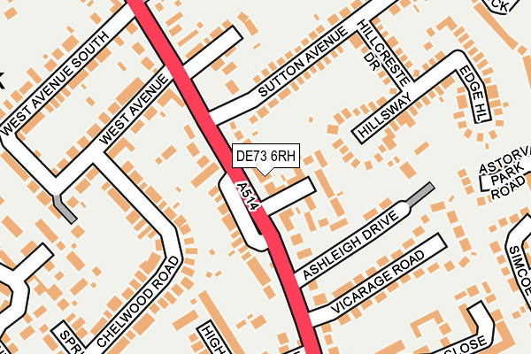 DE73 6RH map - OS OpenMap – Local (Ordnance Survey)