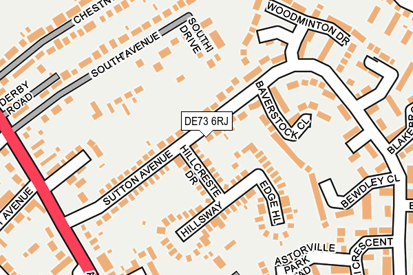 DE73 6RJ map - OS OpenMap – Local (Ordnance Survey)