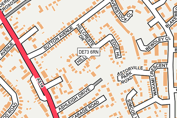 DE73 6RN map - OS OpenMap – Local (Ordnance Survey)