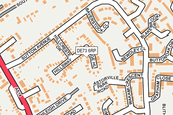 DE73 6RP map - OS OpenMap – Local (Ordnance Survey)