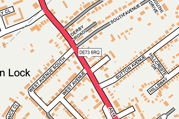 DE73 6RQ map - OS OpenMap – Local (Ordnance Survey)