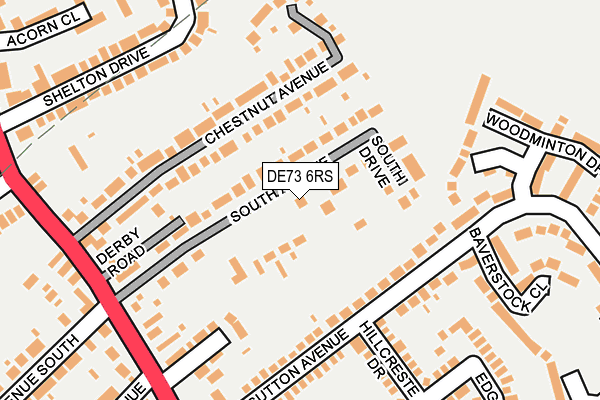 DE73 6RS map - OS OpenMap – Local (Ordnance Survey)