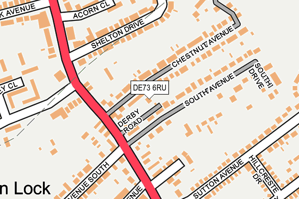 DE73 6RU map - OS OpenMap – Local (Ordnance Survey)
