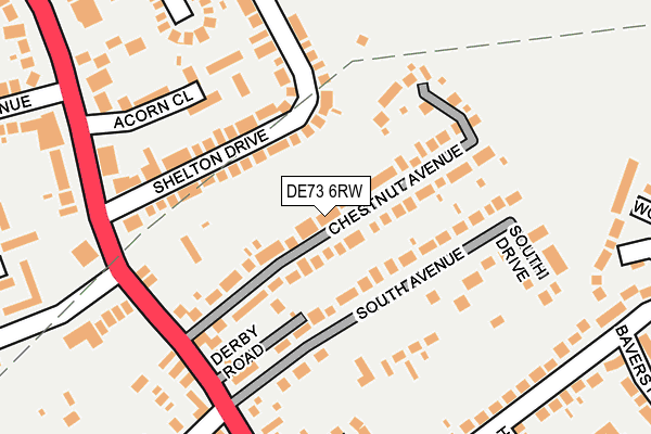 DE73 6RW map - OS OpenMap – Local (Ordnance Survey)