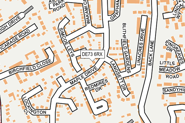 DE73 6RX map - OS OpenMap – Local (Ordnance Survey)