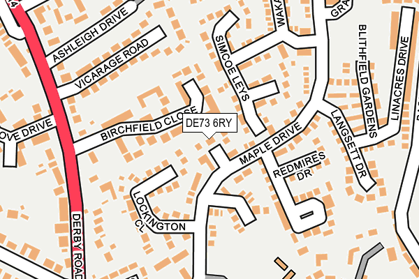 DE73 6RY map - OS OpenMap – Local (Ordnance Survey)