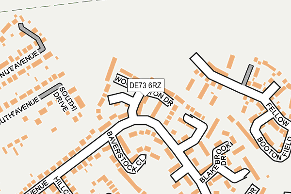 DE73 6RZ map - OS OpenMap – Local (Ordnance Survey)