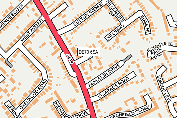 DE73 6SA map - OS OpenMap – Local (Ordnance Survey)