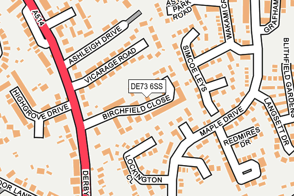 DE73 6SS map - OS OpenMap – Local (Ordnance Survey)