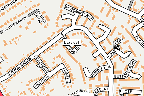 DE73 6ST map - OS OpenMap – Local (Ordnance Survey)