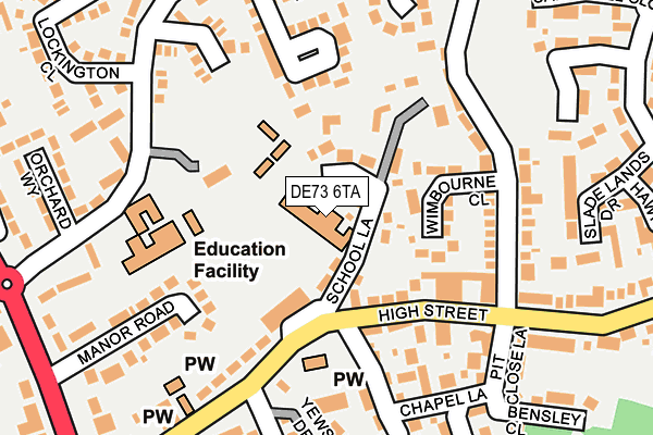 DE73 6TA map - OS OpenMap – Local (Ordnance Survey)