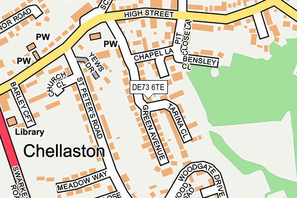 DE73 6TE map - OS OpenMap – Local (Ordnance Survey)