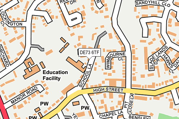 DE73 6TF map - OS OpenMap – Local (Ordnance Survey)