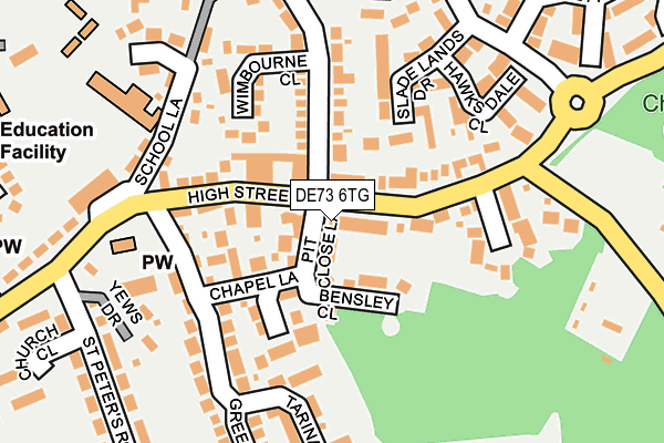 DE73 6TG map - OS OpenMap – Local (Ordnance Survey)