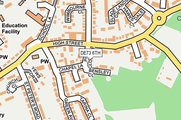 DE73 6TH map - OS OpenMap – Local (Ordnance Survey)