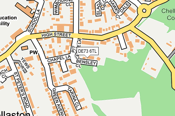 DE73 6TL map - OS OpenMap – Local (Ordnance Survey)