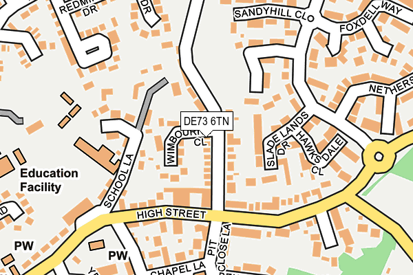 DE73 6TN map - OS OpenMap – Local (Ordnance Survey)