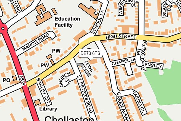 DE73 6TS map - OS OpenMap – Local (Ordnance Survey)