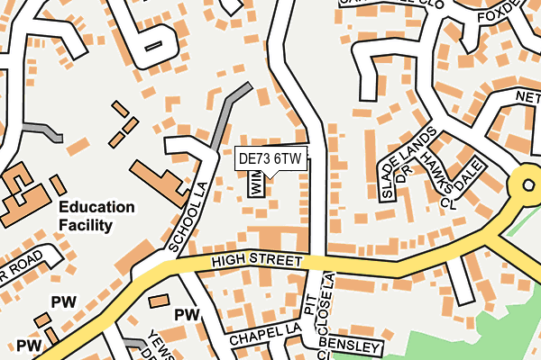 DE73 6TW map - OS OpenMap – Local (Ordnance Survey)