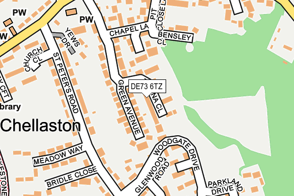 DE73 6TZ map - OS OpenMap – Local (Ordnance Survey)