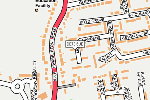 DE73 6UE map - OS OpenMap – Local (Ordnance Survey)