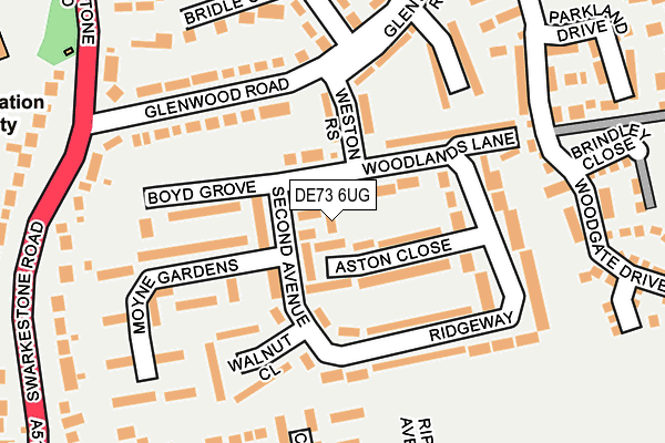 DE73 6UG map - OS OpenMap – Local (Ordnance Survey)