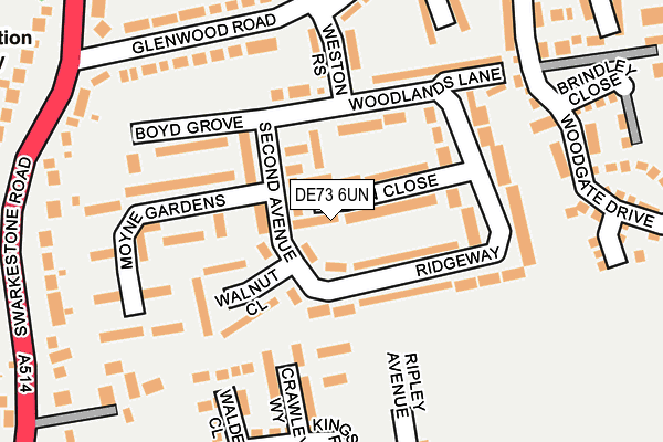DE73 6UN map - OS OpenMap – Local (Ordnance Survey)