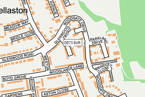 DE73 6UR map - OS OpenMap – Local (Ordnance Survey)