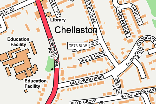 DE73 6UW map - OS OpenMap – Local (Ordnance Survey)