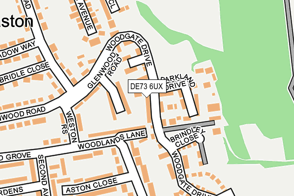 DE73 6UX map - OS OpenMap – Local (Ordnance Survey)
